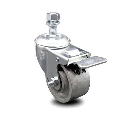 SERVICE CASTER Semi Steel Swivel TS Caster w/Roller Bearing-3" Wheel&1/2" Stem w/Total Lock BRK SCC-TSTTL20S315-SSR-121315